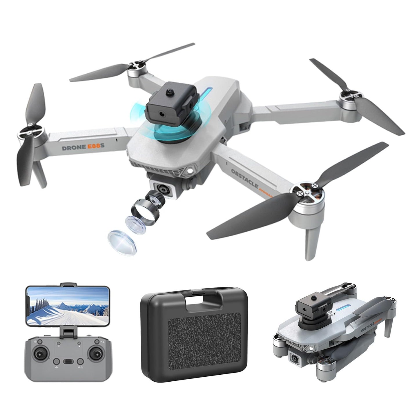 Drones For Age 8-12 Boys Brushless Motor Mini Drone With 1080P Camera 2.4G WIFI FPV RC Quadcopter With Headless Mode Follow Me Altitude Hold Obstacle Avoidance Gifts for Men Drones For Adults Kids