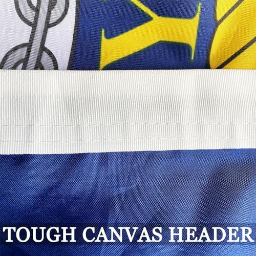 Navy Emblem Flag Double Sided 3x5 Outdoor- 3 Ply 240D Heavy Duty- 3x5 Navy Outdoor Banner Flag- Brass Grommets & 4 Rows Stitched