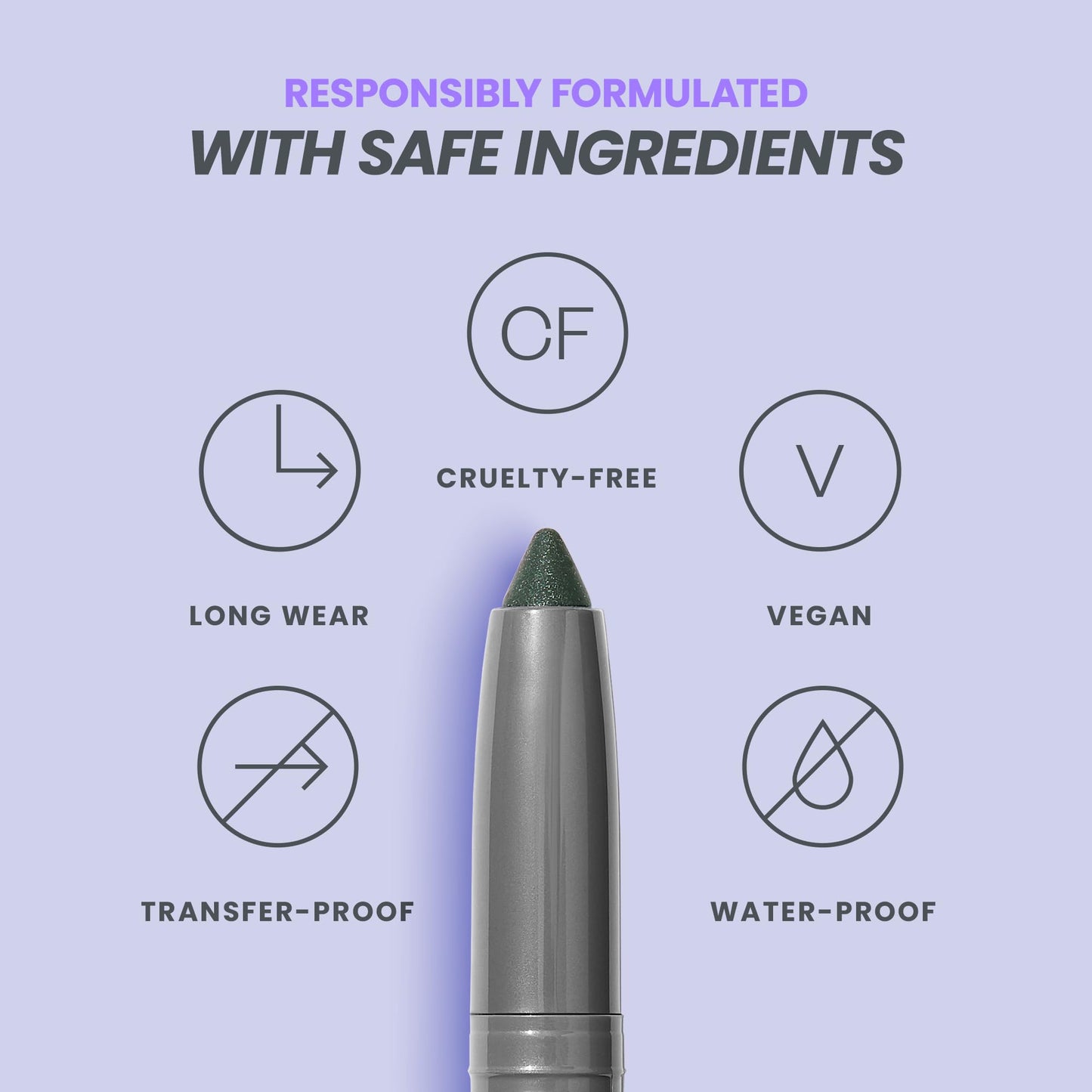 Wonderskin IYKYK Eyeshadow Stick - Longwear Eye Shadow Sticks, Budge-Proof & Waterproof Shimmer Eyeshadow Stick with Built-in Sharpener (Green Smoke)