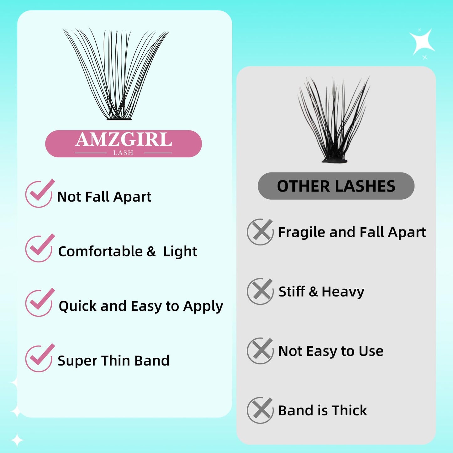 Lash Clusters Wispy 280PCS Eyelash Extension 50D Cluster Lashes Individual Lashes DIY Lash Extension Natural Look Cluster Eyelash Extensions Soft False Eyelashes at Home for Beginners(10mm)