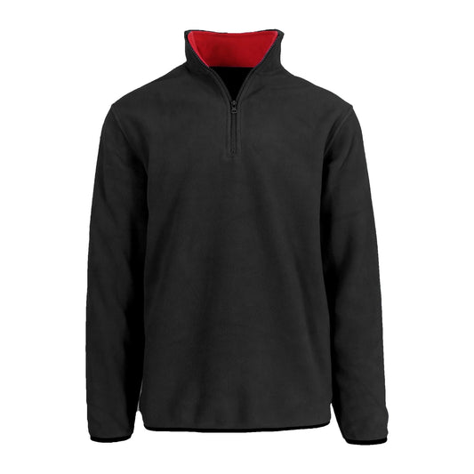 JH DESIGN GROUP Men’s Quarter Zip Thermal Fleece Pullover Sweatshirt Mid Weight in 6 Colors (US, Alpha, Medium, Regular, Regular, Black)