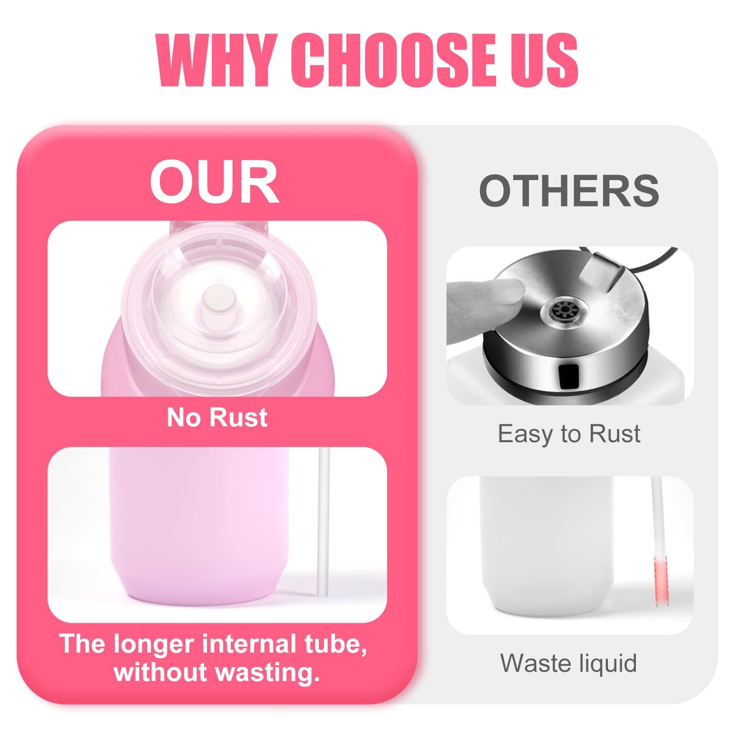 NXJ INFILILA 1080PCS Lint Free Nail Wipes Kit, Pink Gel Nail Polish Remover Set with 1PCS Acetone Pump Dispenser Bottle 200ml(6.8oz) for Professional Soak Off Gel Polish Remover