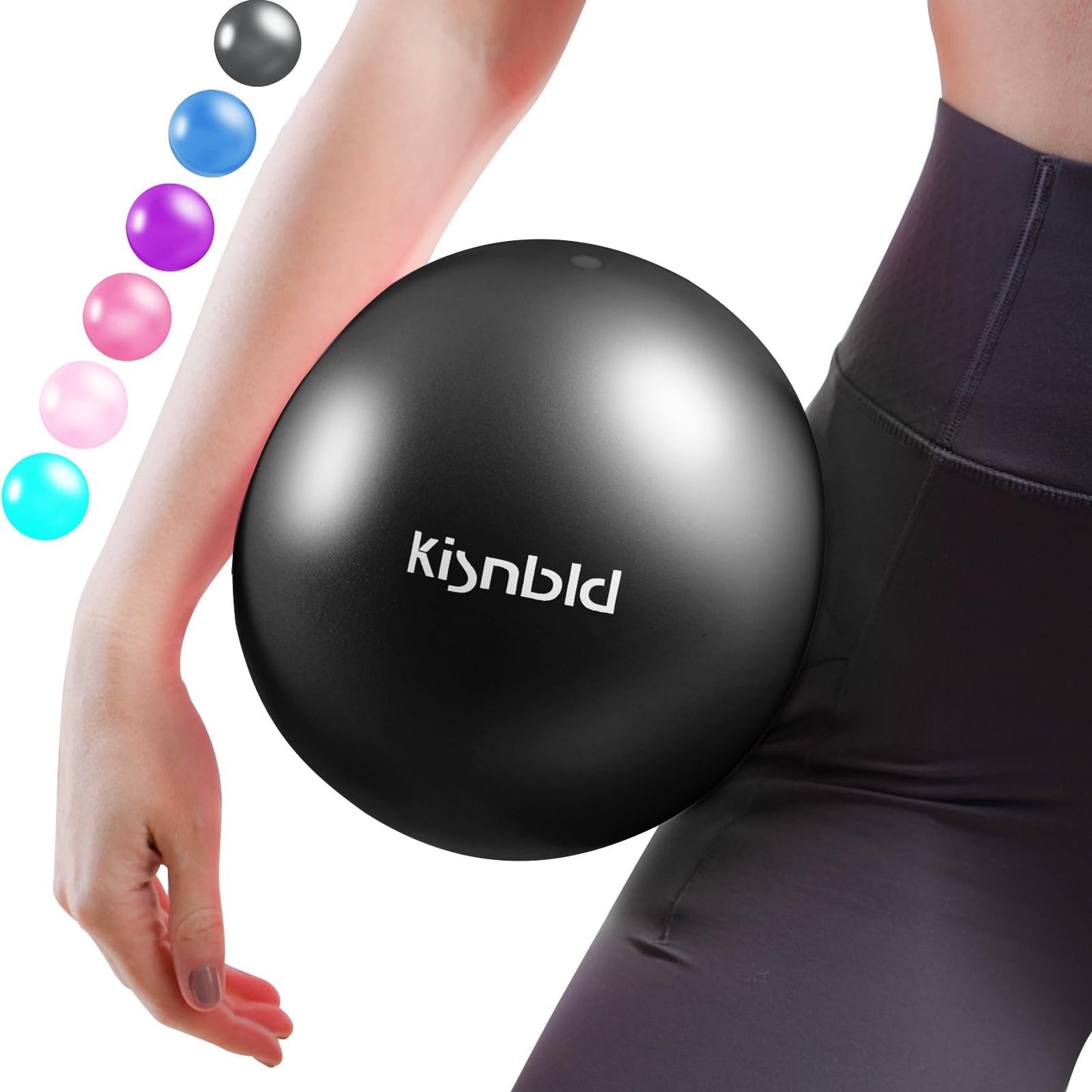 kisnbld Small Exercise Ball, 9 Inch Mini Pilates Ball, Anti Burst and Slip Resistant Mini Yoga Ball for Stability, Fitness, Physical Therapy, Stretching & Core Strength Workout at Home Gym & Office