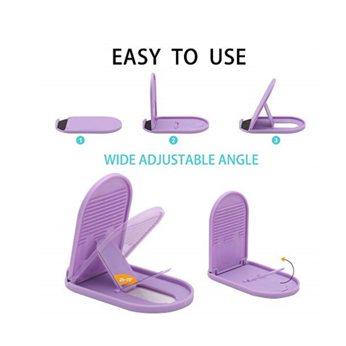 Cell Phone Stand, 6pack Portable Foldable Desktop Cell Phone Holder Adjustable Universal Multi-Angle Cradle for Desk Tablet iPad Mini iPhone X/8/7 Plus/7/6s/6 Samsung Galaxy, Black, White, Blue