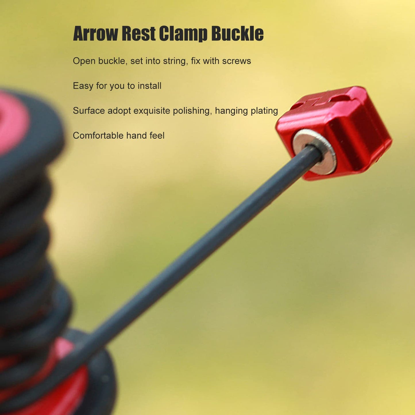 Arrow Rest Cable Clamp Buckle Metal Fastener Clip Archery Bowstring Adjustment Knob for Compound Bow Drop Away (Red)