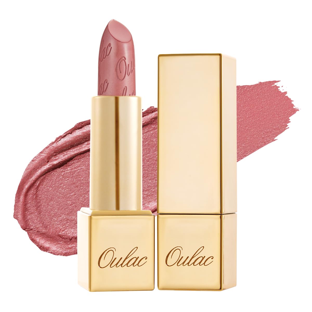 Oulac Light Pink Lipstick for Women with Metallic 3D Shine Lightweight Hydrating Formula, High Impact Lip Color, Vegan Beauty, Full Coverage Lip Makeup, Christmas Gifts for Women, Baby Angel(13)