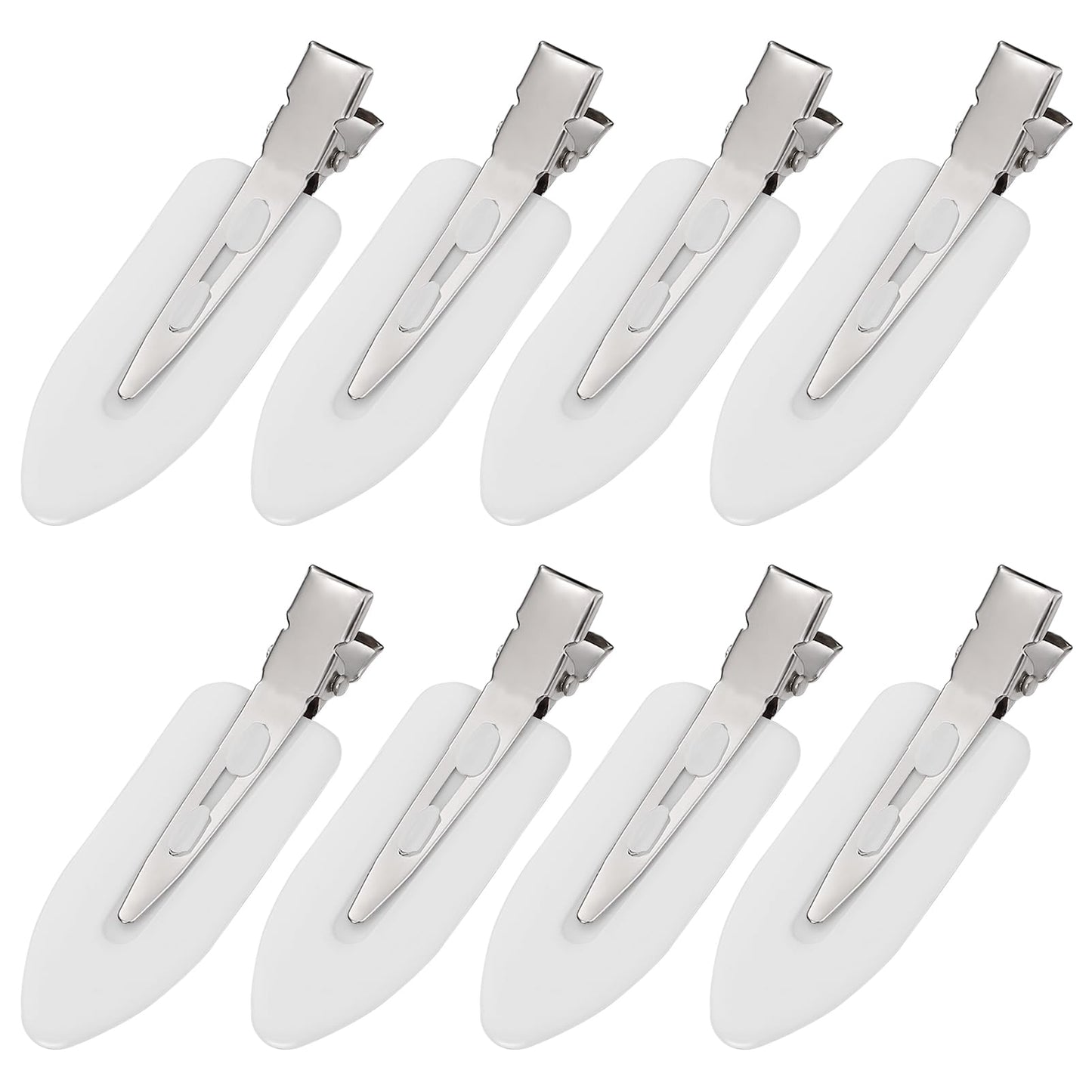 8Pcs No Bend No Crease Hair Clips - Styling Duck Bill Clips Alligator Hair Barrettes for Styling Sectioning, Small Gifts for Women Girl Salon Hairstyle Hairdressing Bangs Waves Makeup, White