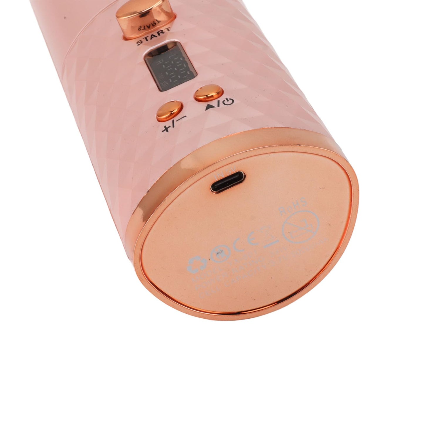 KIMISS Cordless Automatic Hair Curler for Women, Fast Heating USB Rechargeable Curling Wand with Digital Display, Portable Spin Curler for Styling, Travel-Friendly