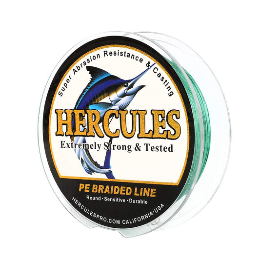 HERCULES Super Cast 100M 109 Yards Braided Fishing Line 10 LB Test for Saltwater Freshwater PE Braid Fish Lines Superline 8 Strands - Green, 10LB (4.5KG), 0.12MM