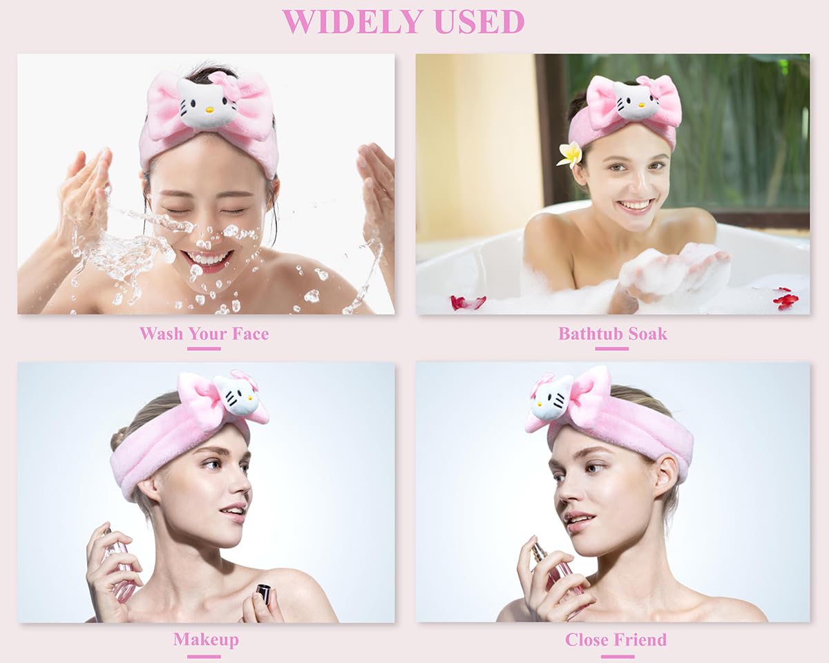 GGJQQDM Kawaii Headband for Spa, Makeup, Face Washing & Pajama Parties - Suitable for Girls and Women (F)
