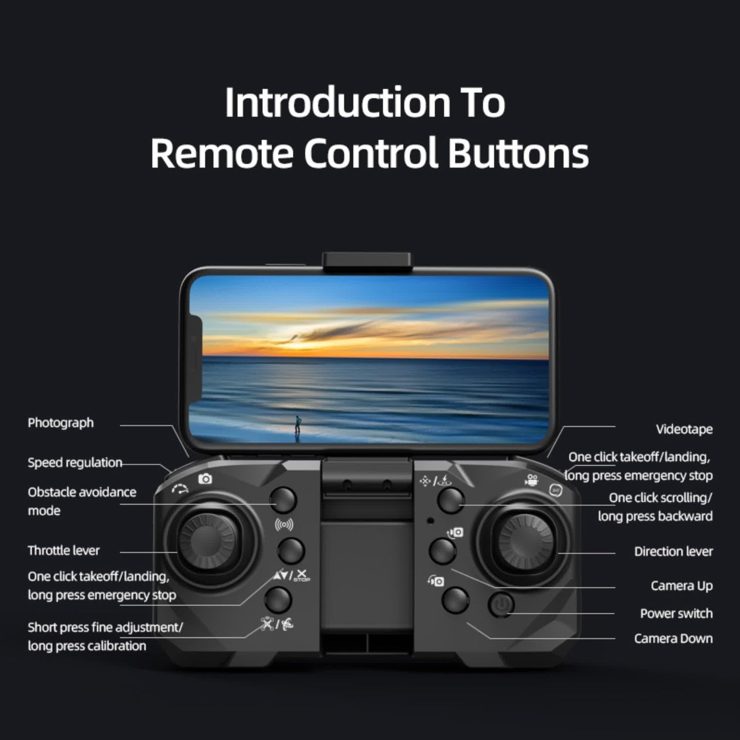 HOTOSYY drone optical flow positioning, electric adjustment, three camera obstacle avoidance, brushless motor, gray camera drone, suitable for beginners and adults (three batteries)