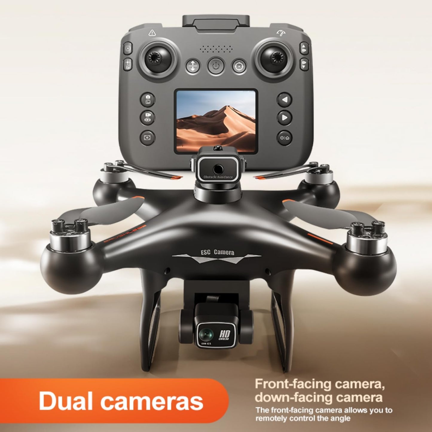 RC Drone With Screen Display Remote Control, Dual Camera, 360 Degree Flip, Optical Flow Hover, LED Lights, Speed Adjustment, One Click Takeoff And Landing, Fly Left And Right, 2 Batteries, Memory Card, Card Reader, Handbag, Beginner-Friendly FPV Remote Co