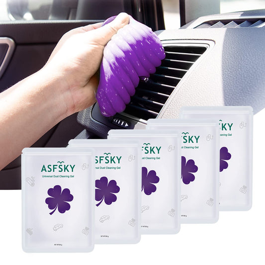 ASFSKY Car Cleaning Gel - 5 Pack Purple, Dust Cleaner for Cars & Keyboards