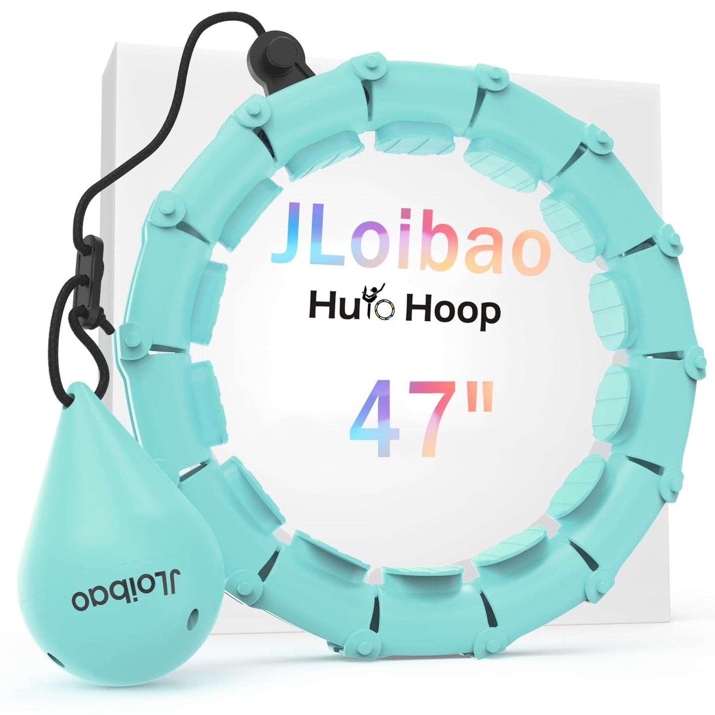 JLoibao Weighted Hula Circle with 24 Links for Adults Weight Loss, Infinity Fitness Hoop Plus Size, for Women Smart Exercise Equipment