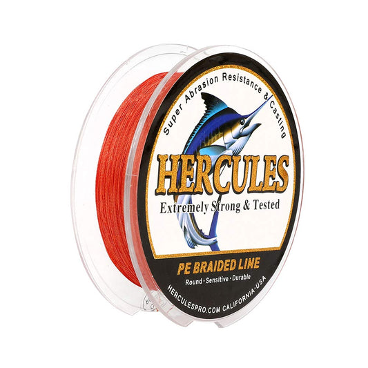 HERCULES Super Strong 100M 109 Yards Braided Fishing Line 6 LB Test for Saltwater Freshwater PE Braid Fish Lines 4 Strands - Red, 6LB (2.7KG), 0.08MM