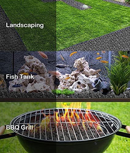 Stanbroil 10 Pounds Black Lava Rock Granules, Decorative Landscaping for Fire Bowls, Fire Pits, Gas Log Sets, Indoor or Outdoor Fireplaces(1 1/5" - 2")