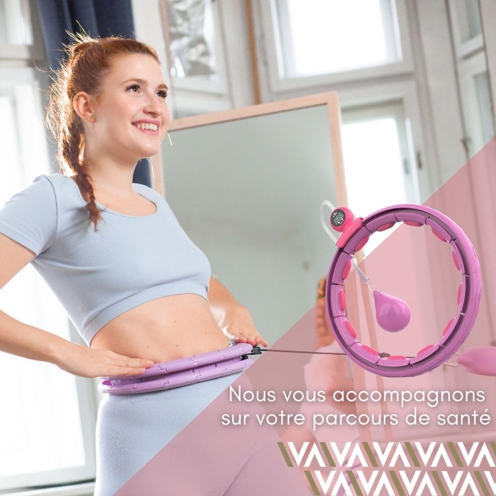 Swiss Activa+ Smart Hula Hoop S4.S XXL Extension Set - No Falling Hula Hoop - Hula Hoop 51 in - Fitness Hula Hoop with Weighted - Fitness Hoop Hula Hoop with Ball - Smart Hoola Hoop