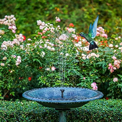 AISITIN 2.5W Solar Bird Bath Fountain, Solar Fountain for Bird Bath with 6 Nozzles, 6.7" Solar Powered Water Fountain for Garden, Ponds, Pool, Fish Tank, Outdoor and Aquarium, 2 Pack