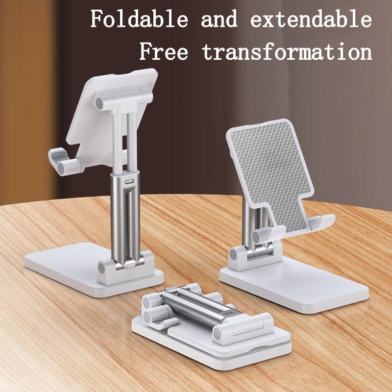 Leavnea Cell Phone Stand,Adjustable Angle Height Phone Honder for Desk,Fully Foldable Portable Phone Mount,Compatible with All Mobile Phones and Small Tablet.