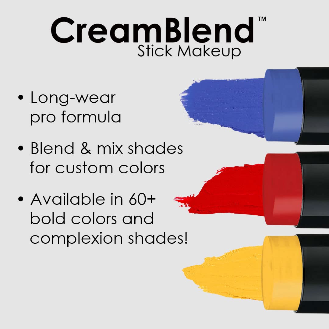 Mehron Makeup CreamBlend Stick | Face Paint, Body Paint, & Foundation Cream Makeup | Perfect for Halloween .75 oz (21 g) (Really Bright Red)