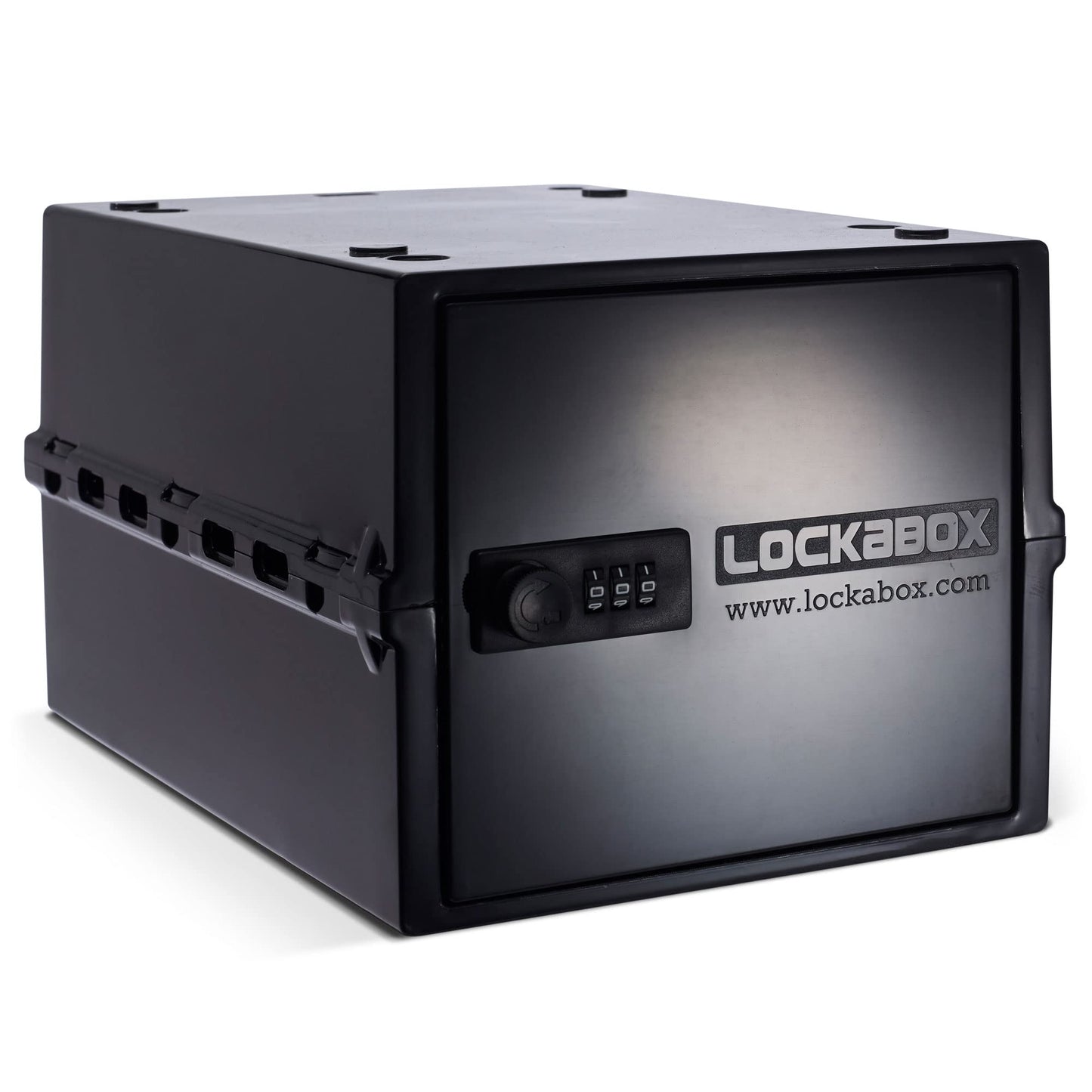 Lockabox One™ | Premium Lock Box | Medium Combination Lock Box For Food, Medicine & Home Safety | External Size 12 x 8 x 6.6 inches (Jet)