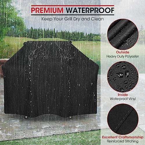 Unicook 63 Inch Grill Cover for Weber Genesis 300 Series and New 2022 Genesis 300, Outdoor BBQ Gas Grill Cover, Heavy Duty Waterproof Fade Resistant, Compared to Weber 7757