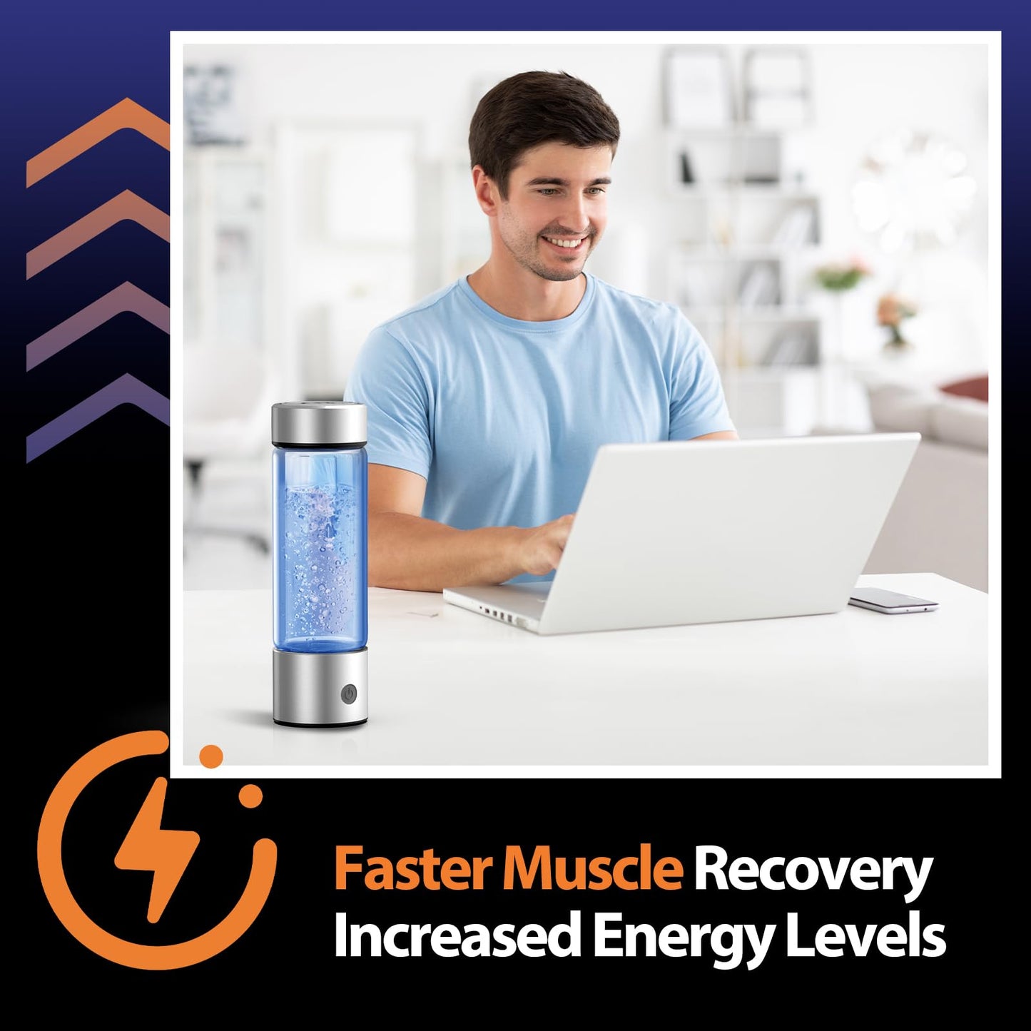 Fakllod Hydrogen Water Bottle Generator, Portable Rechargeable aquahealth Hydrogen Water, Hydrogen Water Ionizer Machine, with SPE/PEM Technology, for Home Office Travel Fitness Drinking