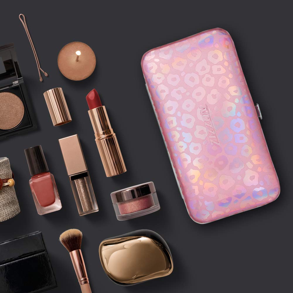 ZIZZON Nail Clippers Kit Manicure Pedicure Set with Holographic Case(Pink)