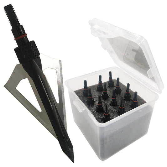 Flying Swifts Hunting Broadheads 3 Blades Archery Broadheads 100Grain 12PK Screw-in Arrow Heads Arrow Tips Compatible with Traditional Bows and Compound Bow Archery Hunting