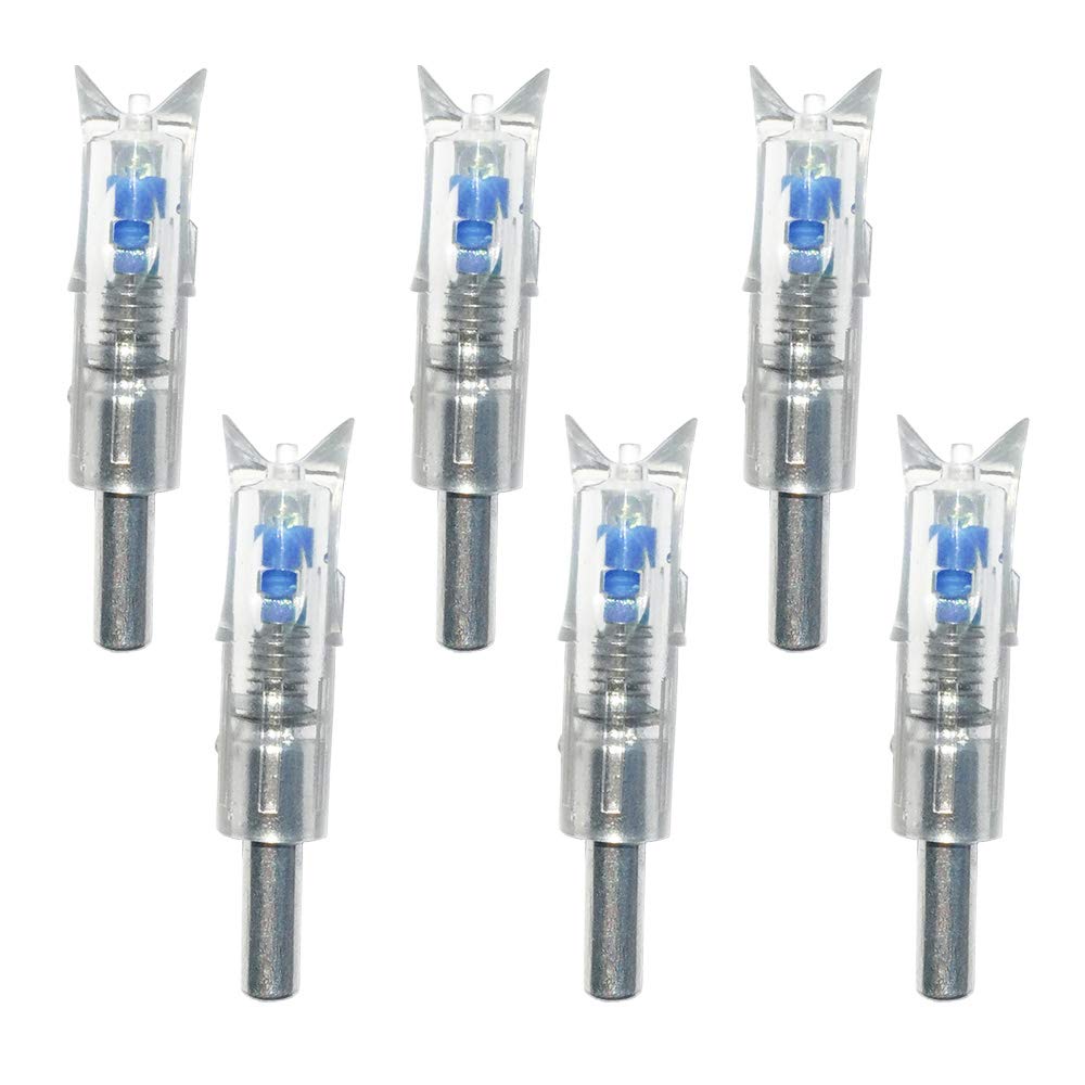 Reikawa 6PCS Lighted Nocks for Crossbow with .300''/7.62mm Inside Diameter,Half Moon Style Lighted Archery nocks