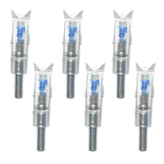 Reikawa 6PCS Lighted Nocks for Crossbow with .300''/7.62mm Inside Diameter,Half Moon Style Lighted Archery nocks