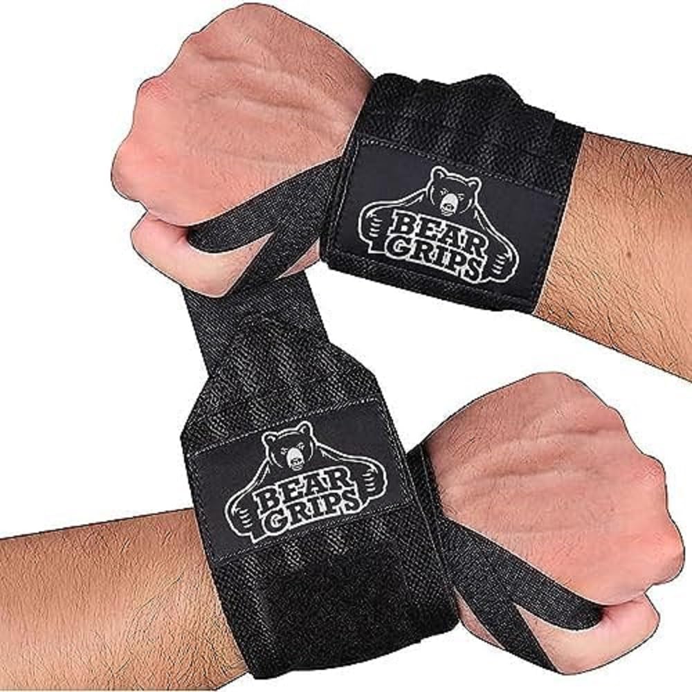 Bear Grips Wrist Wraps for Weightlifting | Weight Lifting Wrist Straps for Weightlifting | Extra Strength Gym Wrist Wraps | Two Wrist Wrap Per Pack | 12” & 18” | Lifting Wrist Wraps for Men & Women
