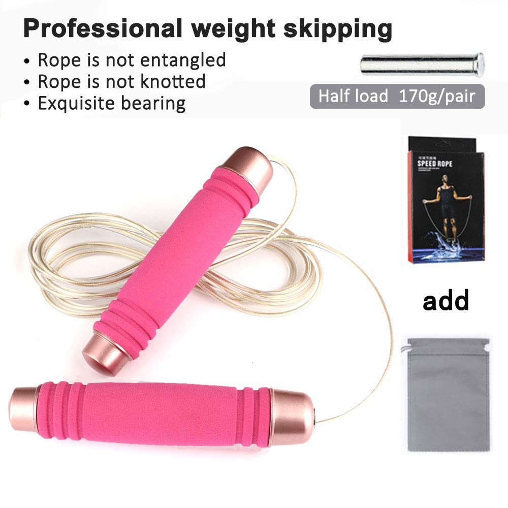 Gaoykai weighted jump rope for handle,Tangle-Free PU Wire rope with bearing comfortable foam handle,skipping rope for workout and fitness training for men women and kids