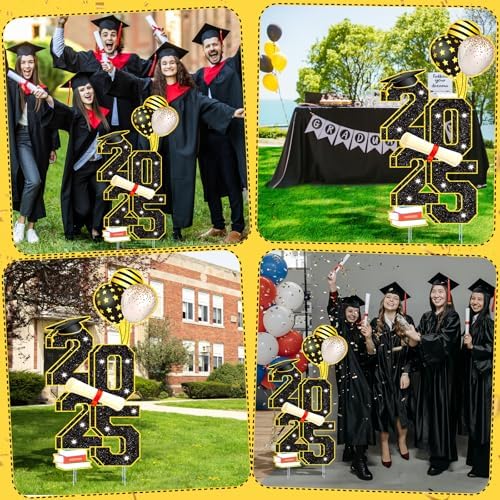 3.5FT Large Class 2025 Graduation Yard Sign Yard Decorations Congrats Graduation Lawn Signs 2025 Grad Yard Signs with Stakes for Outdoor Indoor Congrats Graduation Party Decoration Supplies