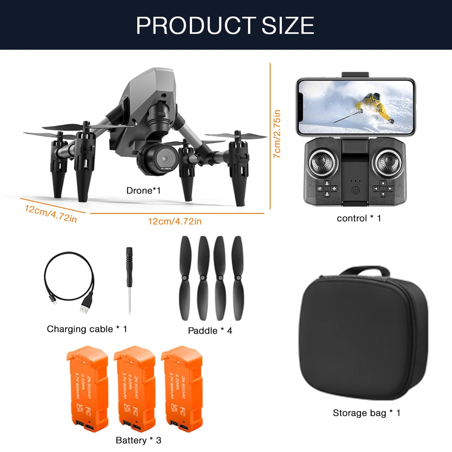 mcokoe XD1 Foldable Drone with Dual Camera & Optical Flow Positioning - 1080P HD RC Quadcopter for Adults/Beginners, 3-Section Battery, Indoor/Outdoor Aerial Photography, FAA Certified