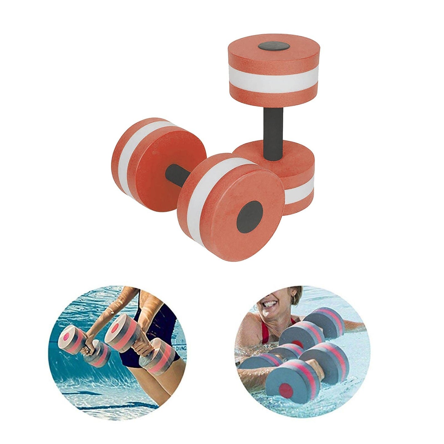 Lagukka Aquatic Dumbbell Set, 2PCS Water Dumbells Pool Resistance Water Fitness Equipment Foam Dumbbell Water Aerobics Fitness