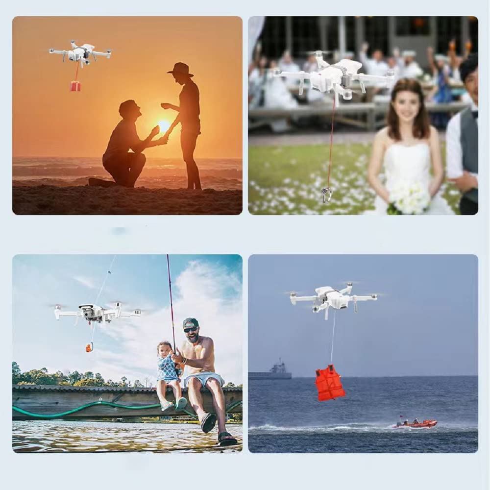 Universal Drone Airdrop System, Release Device, Payload Clip, Airdropper, Fish Bait Delivery Device , Drone Accessories, Compatible with DJI Mavic Mini 4 Pro, Mini 3, Mini 2, Air 2, Air 2S, Air 3, Mavic 3, Mavic 2, Spark (Airdrop Device)
