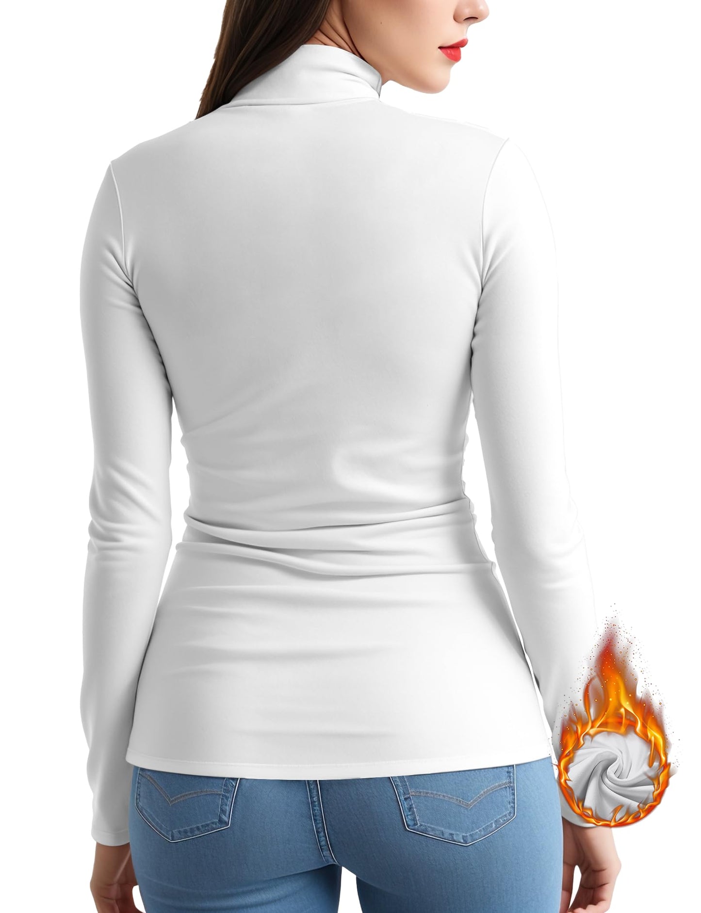 Womens Long Sleeve Turtleneck Thermal T-Shirts Mock Neck Underwear Fashion Tops for Winter Cold Weather
