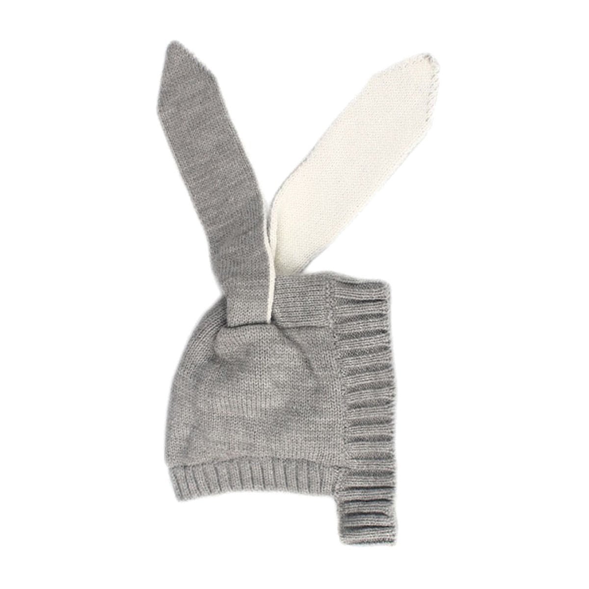 xsby Kids Winter Beanie Hat, Baby Infant Knit Hat Crochet Bunny Ear Warm Hat for Winter Grey(Plus Cashmere)