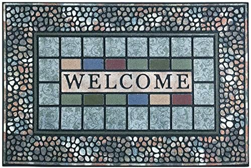 CHICHIC Rectangle Entrance Door Mat Large 24 x 36 Inch Entry Way High Traffic Area Doormat Front Door Rugs Outdoors Heavy Duty Welcome Mat, Non Slip Rubber Back Low Profile for Garage