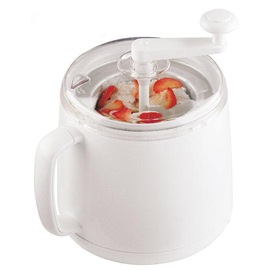 Donvier 837450 Manual Ice Cream Maker, 1-Quart, White