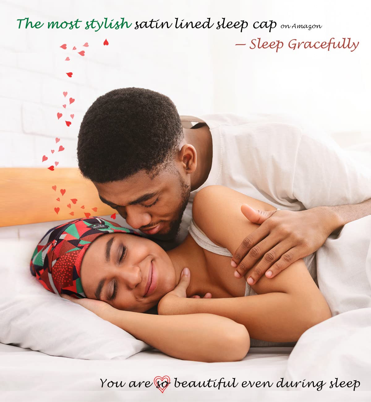 FocusCare Adjustable Sleeping Cap,Adjustable Elastic Snug Women Curly Hair Light Heather Grey