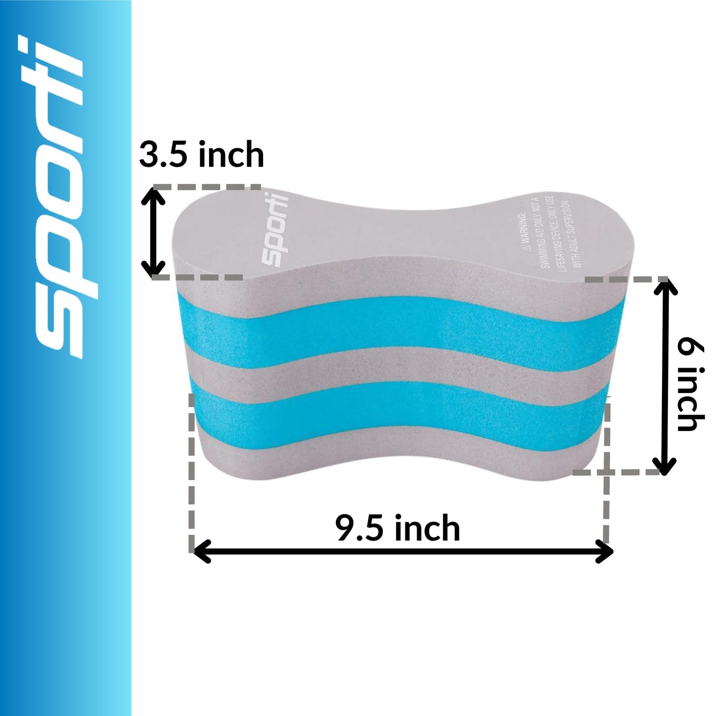 Sporti Pull Buoy for Women & Men Competitive, Swim Trainer Gears, Swim Buoy for Lap Swimming, EVA 5-Layer Pull Buoy Leg Float - Grey/Teal