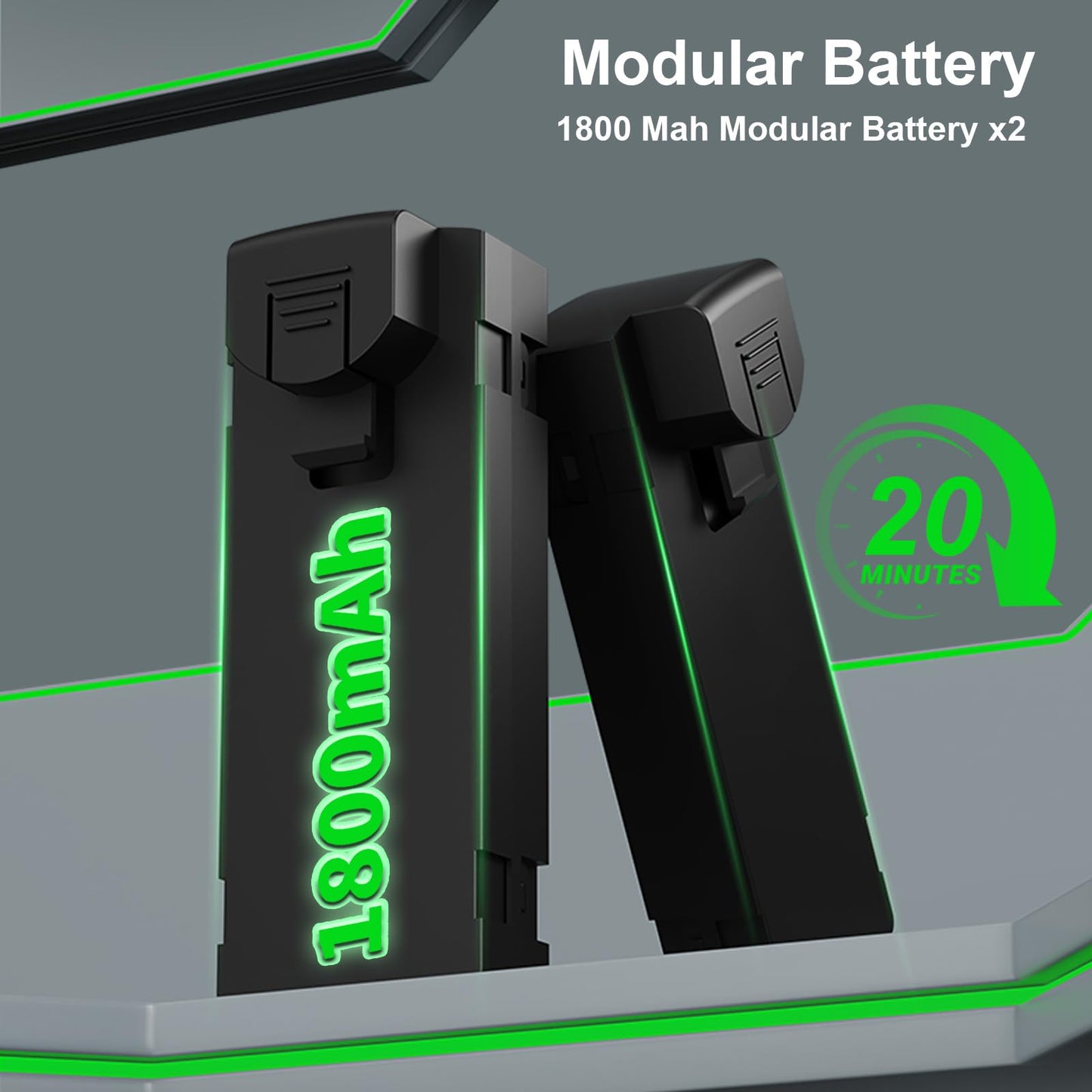 Mini Drone with Camera for Adults Beginner Kids, 1080P WiFi FPV, Foldable, 2 Batteries, One-Click Take Off/Landing, Altitude Hold Black