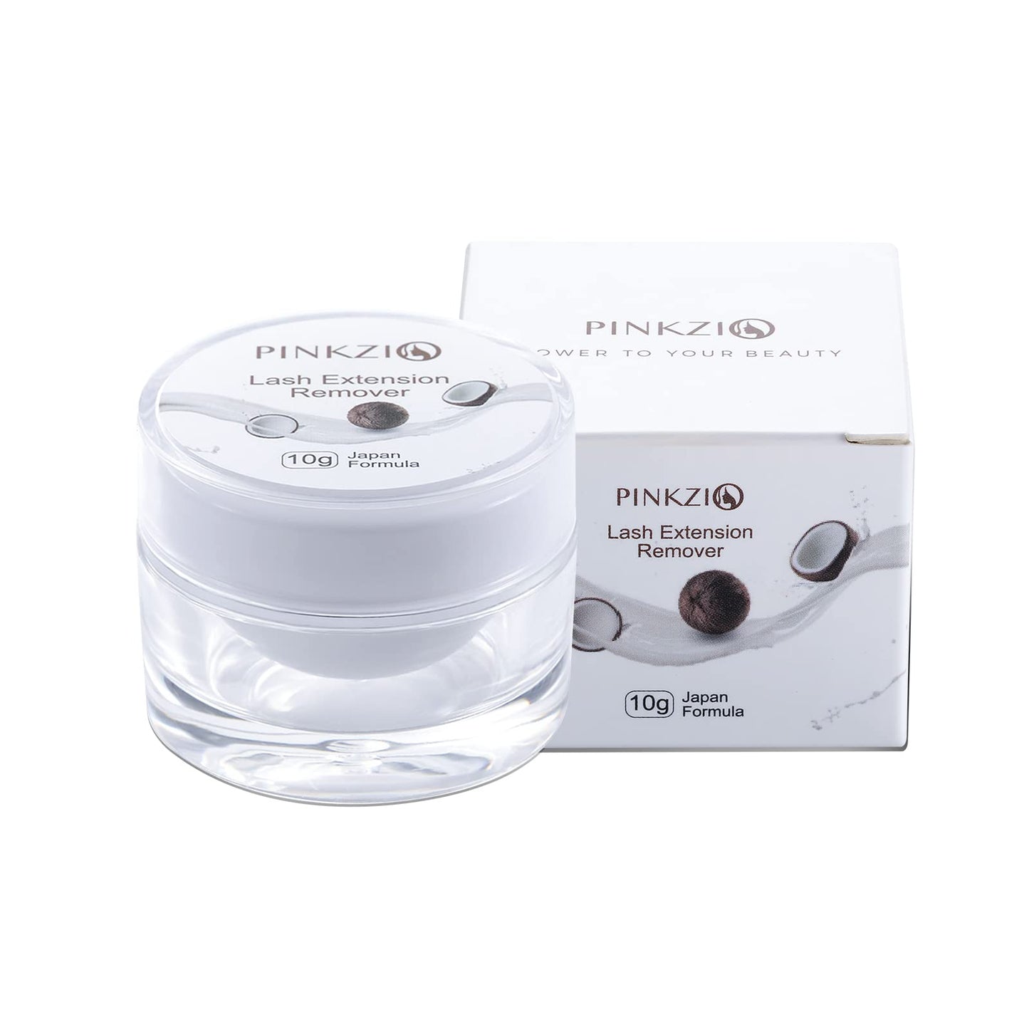 PINKZIO Eyelash Extension Remover Cream - 10ml Coconut Scent Eyelash Adhesive Remover, Lash Extension Glue Remover