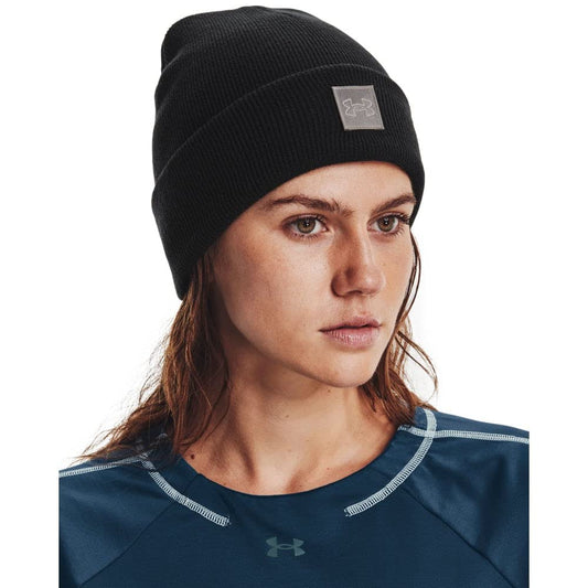 Under Armour Womens Halftime Cuff Beanie, (001) Black/Pewter/Ghost Gray, One Size Fits Most