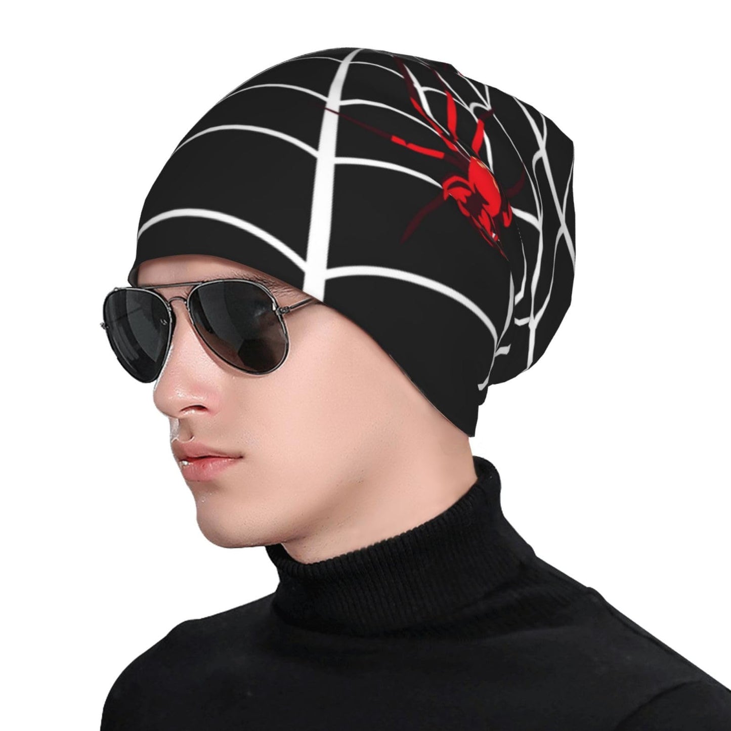 Athjunss Spider Beanie Hat Chemo Headwear Slouchy Skull Sleep Cap for Women Men Winter Running