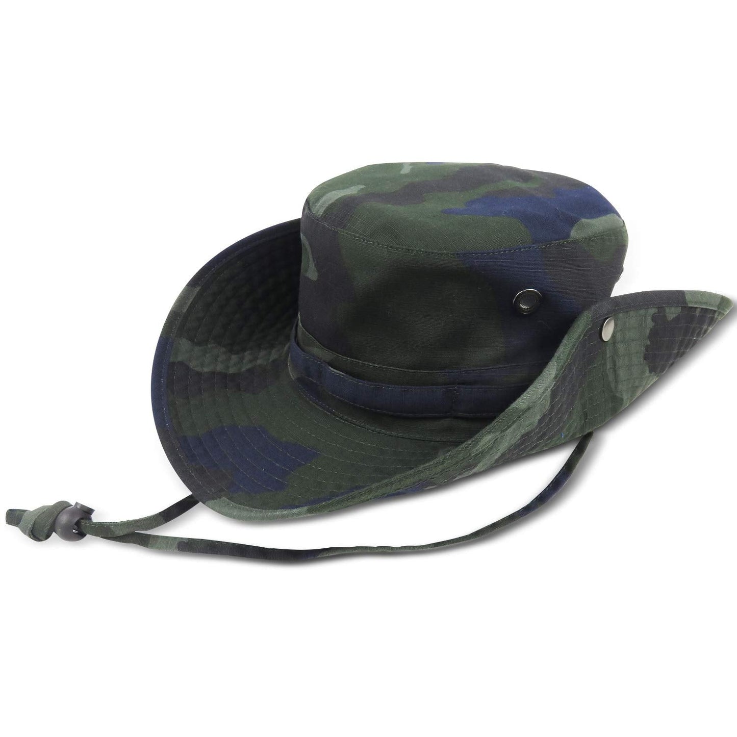 Phaiy Bucket Hat with String Camo Military Boonie Hat UPF 50+ Wide Brim Sun Hat for Men Fishing Hiking Safari