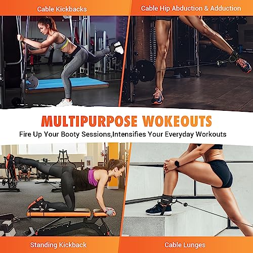 Ankle Strap for Cable Machine Women, Adjustable Gym Cable Ankle Straps for Kickbacks, Glute Workouts, Leg Extensions, Curls, Booty Hip Abductors, Ankle Cuff for Cable Machine Accessories(S-Pink)