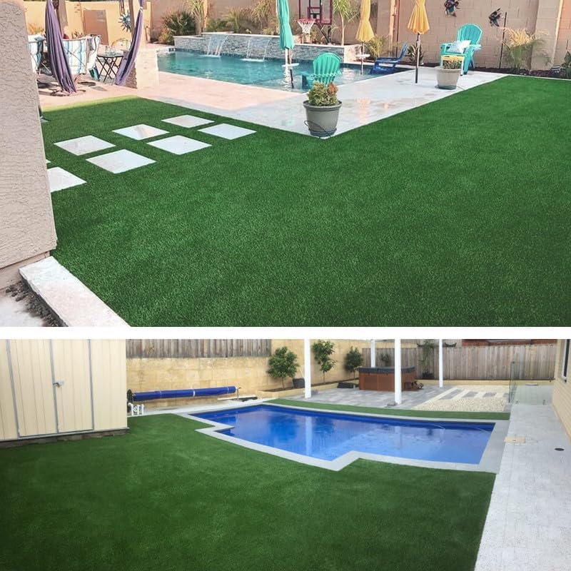 Artificial Grass Turf Lawn Outdoor Indoor 4FTx6FT Fake Grass Carpet for Pets 0.4 Inch Realistic Faux Grass Rug with Drain Holes for Garden Lawn Landscape Balcony Party Wedding Christmas Rug